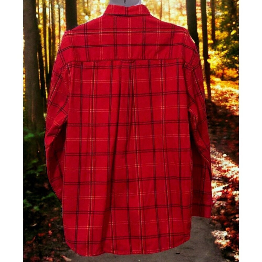 Ivy Crew Classics Men Button Down Shirt Size XL Red Plaid Long Sleeve Red